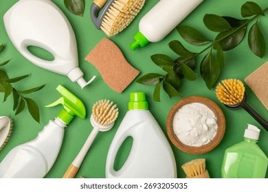 Eco-friendly household cleaning products and brushes